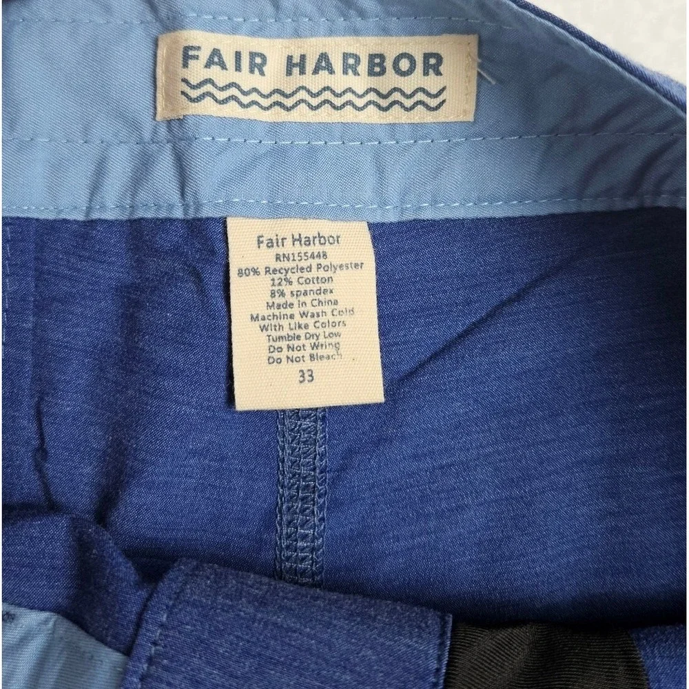 Fair Harbor Men's 33‎ Blue Red Board Shorts Colorblock Swim Trunks Surf Nautilus